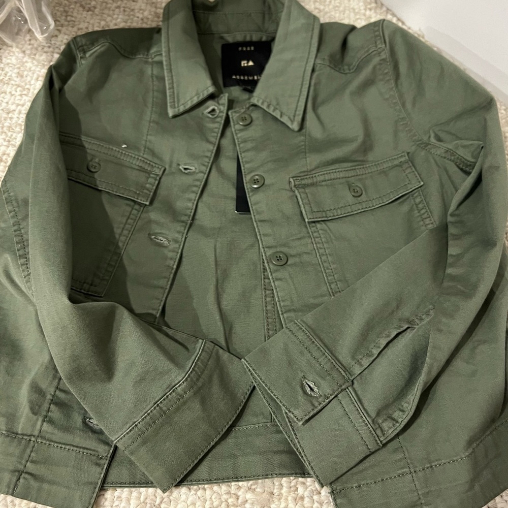 Green jean jacket